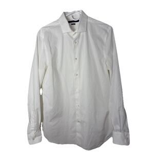 Perry Ellis Dress Shirt Men’s Medium White Long Sleeve Button Down